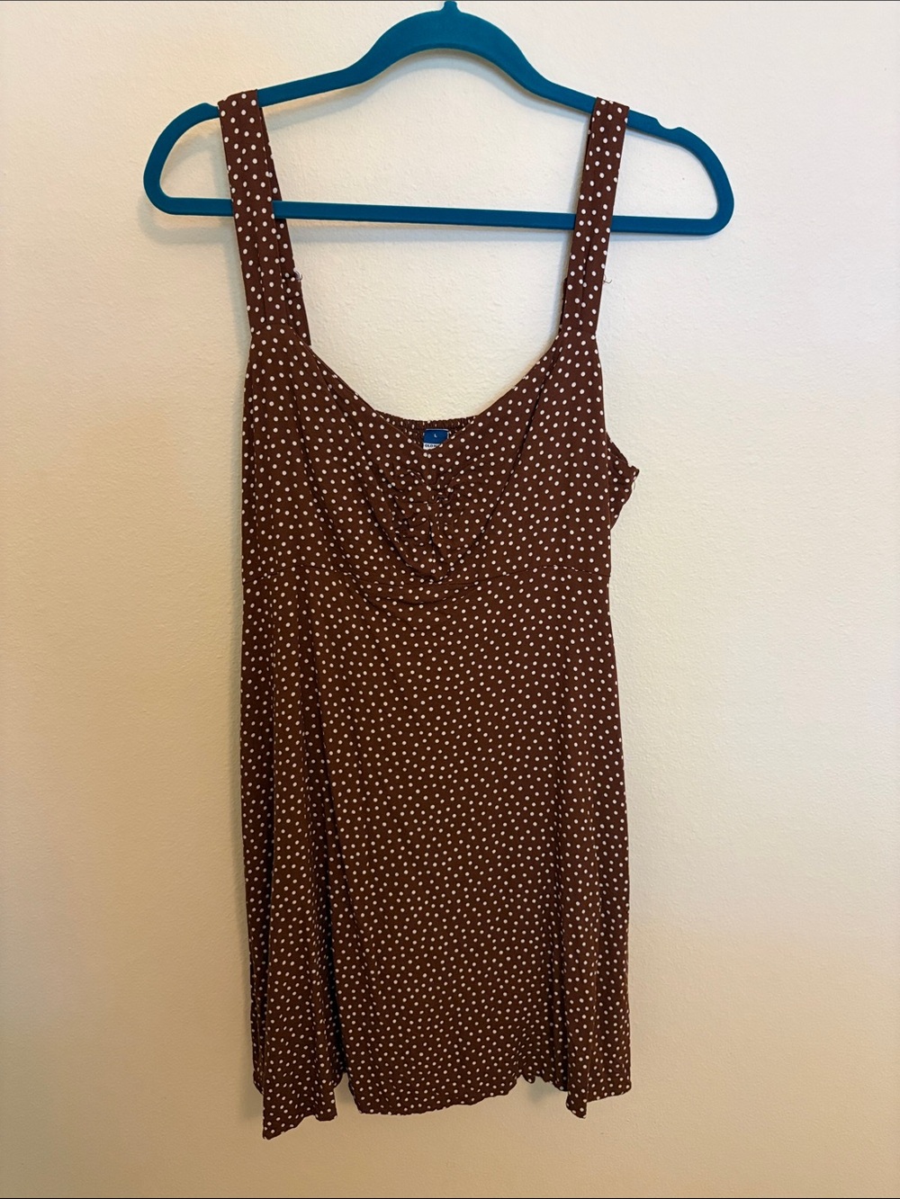 Old Navy Brown Dress with White Polka Dots